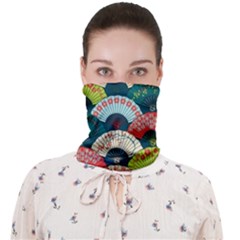 Japanese Fans Bright Pattern Face Covering Bandana (adult) by Cowasu