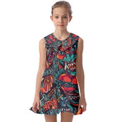 Japanese Graffiti Kids  Pilgrim Collar Ruffle Hem Dress by Cowasu