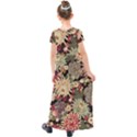 Japanese Flower Art Kids  Short Sleeve Maxi Dress View2