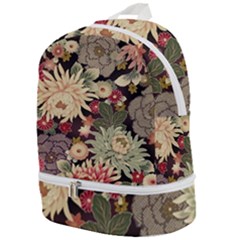 Japanese Flower Art Zip Bottom Backpack by Cowasu