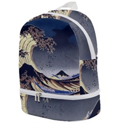 The Great Wave Off Kanagawa Japan Japanese Waves Zip Bottom Backpack by Cowasu