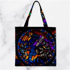 The Game Monster Stained Glass Zipper Grocery Tote Bag by Cowasu
