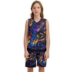 The Game Monster Stained Glass Kids  Basketball Mesh Set by Cowasu