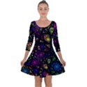 Stained Glass Crystal Art Quarter Sleeve Skater Dress View1