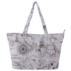 Vintage Cartography Atlas Nautical Map Full Print Shoulder Bag by Cowasu