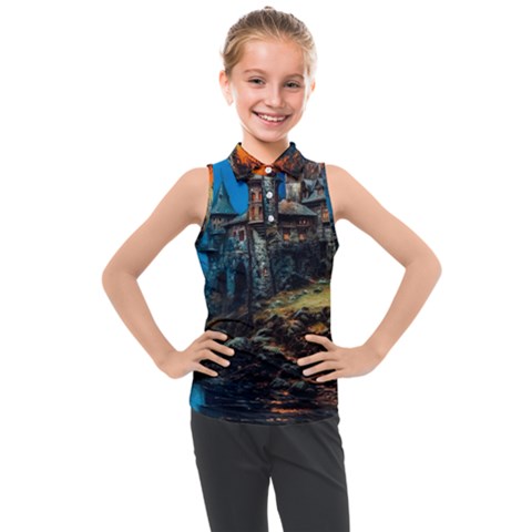 Castle Fantasy Kids  Sleeveless Polo Tee by Ndabl3x