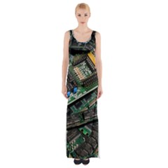 Computer Ram Tech - Thigh Split Maxi Dress by Amaryn4rt
