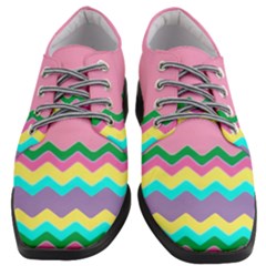 Easter Chevron Pattern Stripes Women Heeled Oxford Shoes by Amaryn4rt