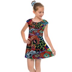 Vector Art Pattern - Kids  Cap Sleeve Dress by Amaryn4rt