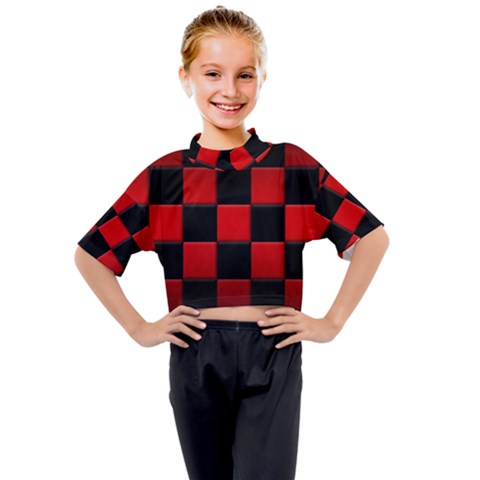 Black And Red Backgrounds- Kids Mock Neck Tee by Amaryn4rt