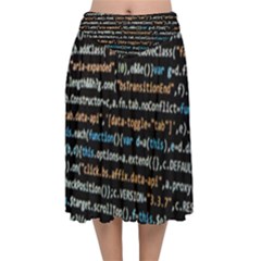 Close Up Code Coding Computer Velvet Flared Midi Skirt by Amaryn4rt