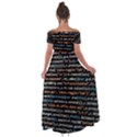 Close Up Code Coding Computer Off Shoulder Open Front Chiffon Dress View2