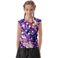 Paint Texture Purple Watercolor Kids  Raglan Cap Sleeve Tee by Simbadda