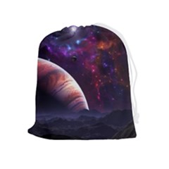 Clouds Fantasy Space Landscape Colorful Planet Drawstring Pouch (xl) by Ravend