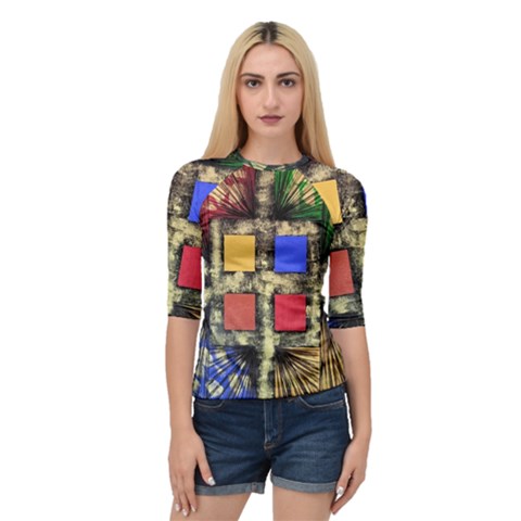 Acrylic Abstract Art Design  Quarter Sleeve Raglan Tee by Rbudhiya