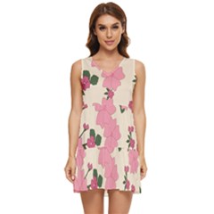 Floral Vintage Flowers Tiered Sleeveless Mini Dress by Dutashop