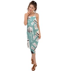Cute-seamless-pattern-with-rocket-planets-stars Waist Tie Cover Up Chiffon Dress by uniart180623