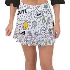 Set-cute-colorful-doodle-hand-drawing Fishtail Mini Chiffon Skirt by uniart180623