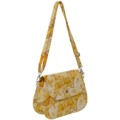 Cheese-slices-seamless-pattern-cartoon-style Saddle Handbag by uniart180623