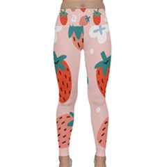 Strawberry-seamless-pattern Lightweight Velour Classic Yoga Leggings by uniart180623