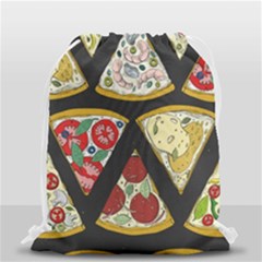 Vector-seamless-pattern-with-italian-pizza-top-view Drawstring Bag (small) by uniart180623