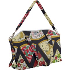 Vector-seamless-pattern-with-italian-pizza-top-view Canvas Crossbody Bag by uniart180623