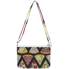 Vector-seamless-pattern-with-italian-pizza-top-view Double Gusset Crossbody Bag by uniart180623