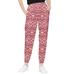 Pink-art-with-abstract-seamless-flaming-pattern Women s Tapered Pants by uniart180623