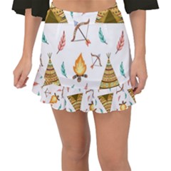 Cute-cartoon-native-american-seamless-pattern Fishtail Mini Chiffon Skirt by uniart180623