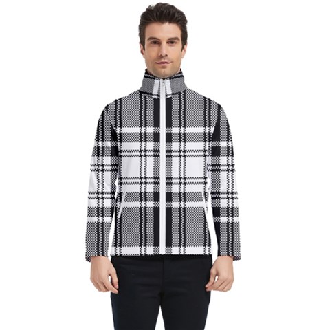Pixel-background-design-modern-seamless-pattern-plaid-square-texture-fabric-tartan-scottish-textile- Men s Bomber Jacket by uniart180623