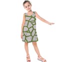 Cartoon-gray-stone-seamless-background-texture-pattern Green Kids  Sleeveless Dress View1