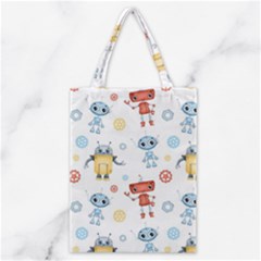 Cute-cartoon-robots-seamless-pattern Classic Tote Bag by uniart180623