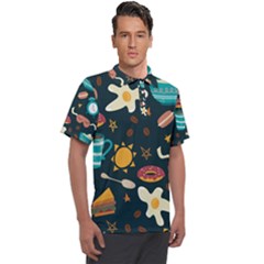 Seamless-pattern-with-breakfast-symbols-morning-coffee Men s Polo Tee by uniart180623