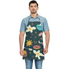 Seamless-pattern-with-breakfast-symbols-morning-coffee Kitchen Apron by uniart180623