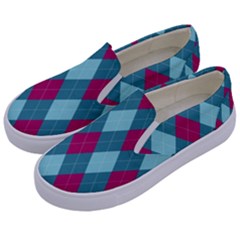 Argyle-pattern-seamless-fabric-texture-background-classic-argill-ornament Kids  Canvas Slip Ons by uniart180623