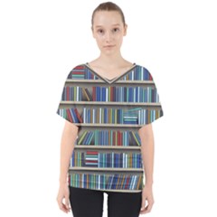 Bookshelf V-neck Dolman Drape Top by uniart180623
