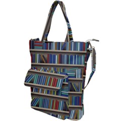 Bookshelf Shoulder Tote Bag by uniart180623