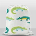 Cute-cartoon-alligator-kids-seamless-pattern-with-green-nahd-drawn-crocodiles Drawstring Bag (Small) View2