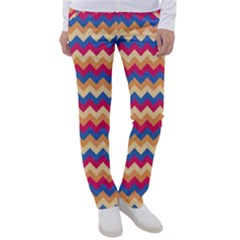 Zigzag-pattern-seamless-zig-zag-background-color Women s Casual Pants by uniart180623