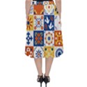 Mexican-talavera-pattern-ceramic-tiles-with-flower-leaves-bird-ornaments-traditional-majolica-style- Classic Midi Skirt View2