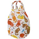 Seamless Pattern With Kittens White Background Travel Backpack View1