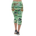 Seamless Pattern Fishes Pirates Cartoon Lightweight Velour Capri Leggings  View2