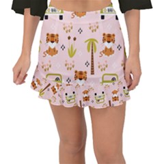 Cute-tiger-car-safari-seamless-pattern Fishtail Mini Chiffon Skirt by uniart180623