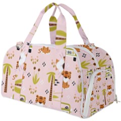 Cute-tiger-car-safari-seamless-pattern Burner Gym Duffel Bag by uniart180623