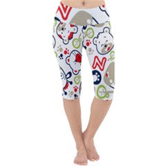 Animals-pattern Lightweight Velour Cropped Yoga Leggings by uniart180623