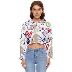 Animals-pattern Women s Lightweight Cropped Hoodie by uniart180623