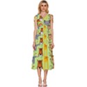 Seamless-pattern-vector-with-animals-wildlife-cartoon V-Neck Drawstring Shoulder Sleeveless Maxi Dress View1