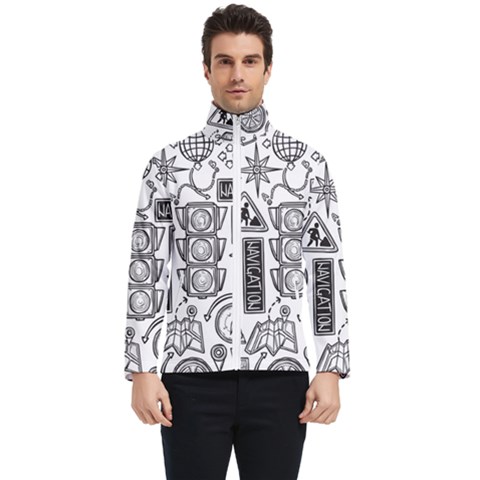 Navigation-seamless-pattern Men s Bomber Jacket by uniart180623