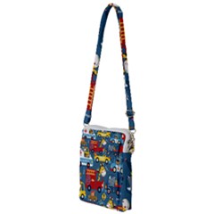 Seamless-pattern-vehicles-cartoon-with-funny-drivers Multi Function Travel Bag by uniart180623