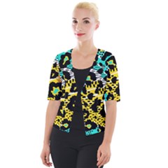Seamless-leopard-wild-pattern-animal-print Cropped Button Cardigan by uniart180623